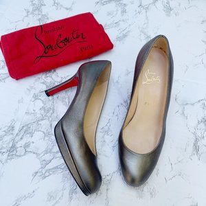 Christian Louboutin Simple New Pewter Gray Pumps